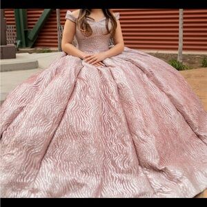 Elegant Pink Off-Shoulder Gown